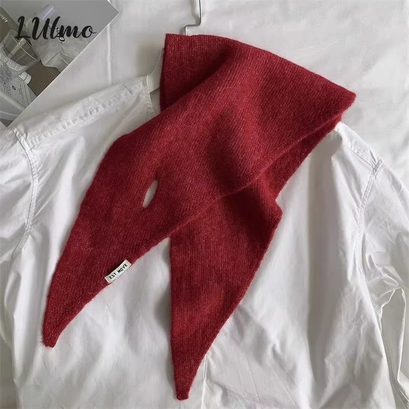 Écharpe triangulaire de couleur unie pour femmes