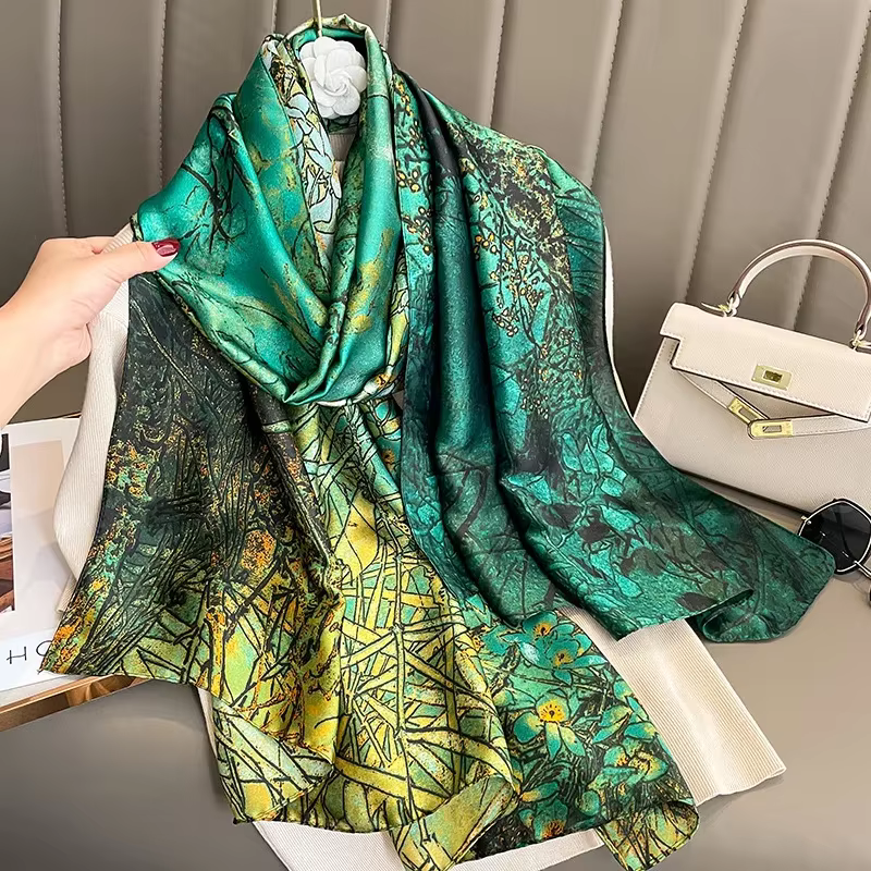 Écharpes, châles et foulards longs en soie pour femmes