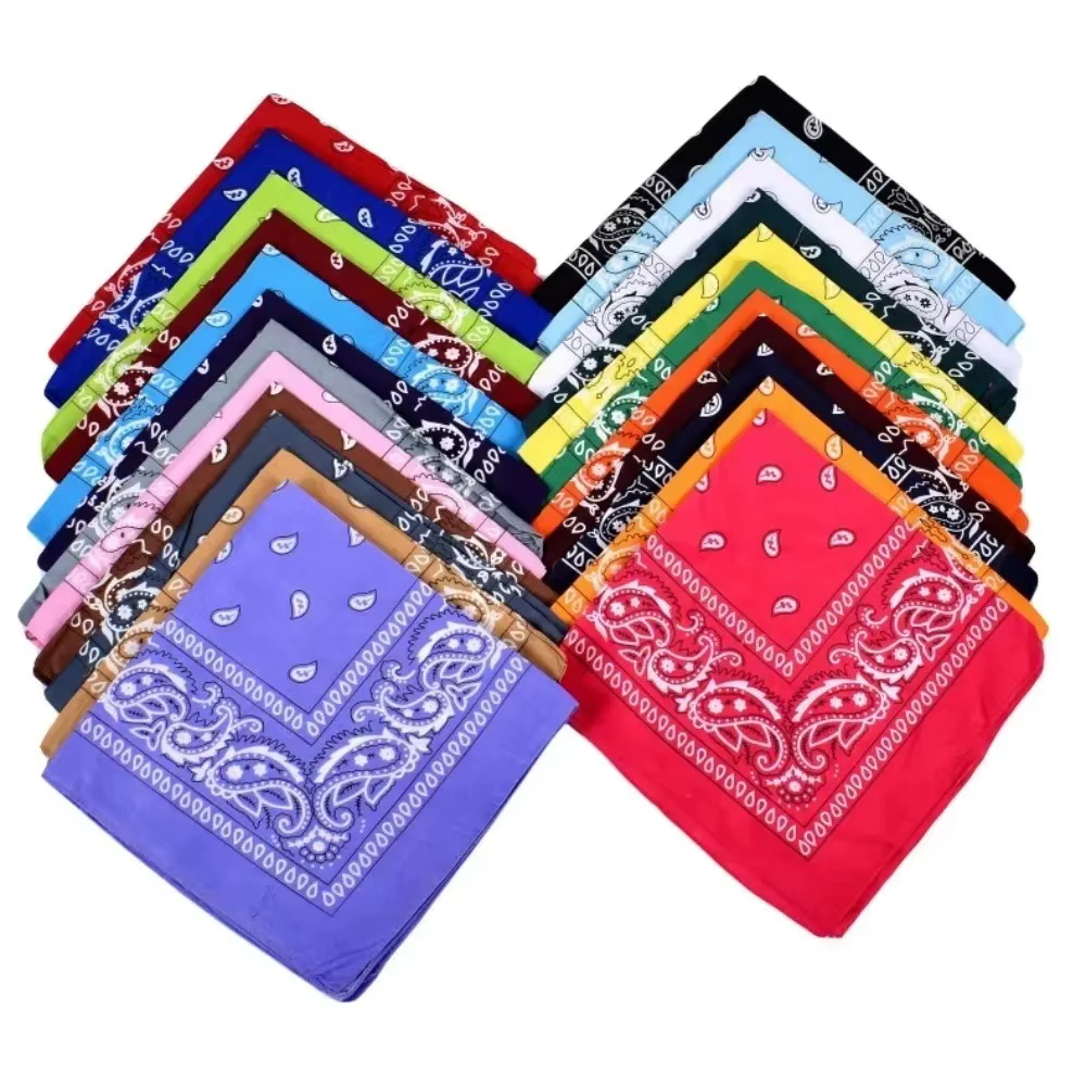Mode Hip Hop vin rouge cheveux écharpe unisexe rétro carré foulards chapeaux Bandanna bandeau
