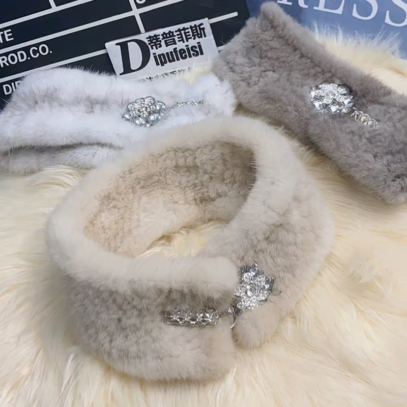 Écharpe en fourrure de vison pour femmes hiver
