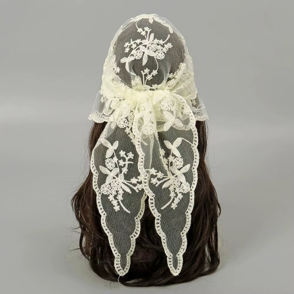 Nouveau Foulard en dentelle ajouré broderie mince