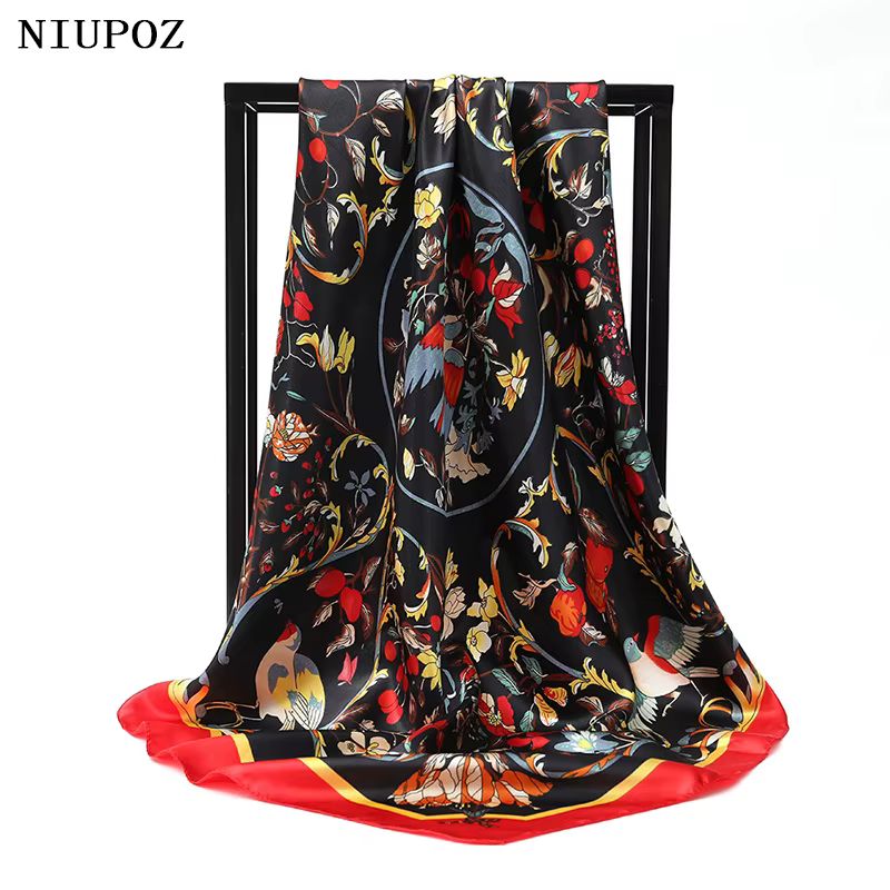 Foulard Carré Élégant en Satin pour Femme