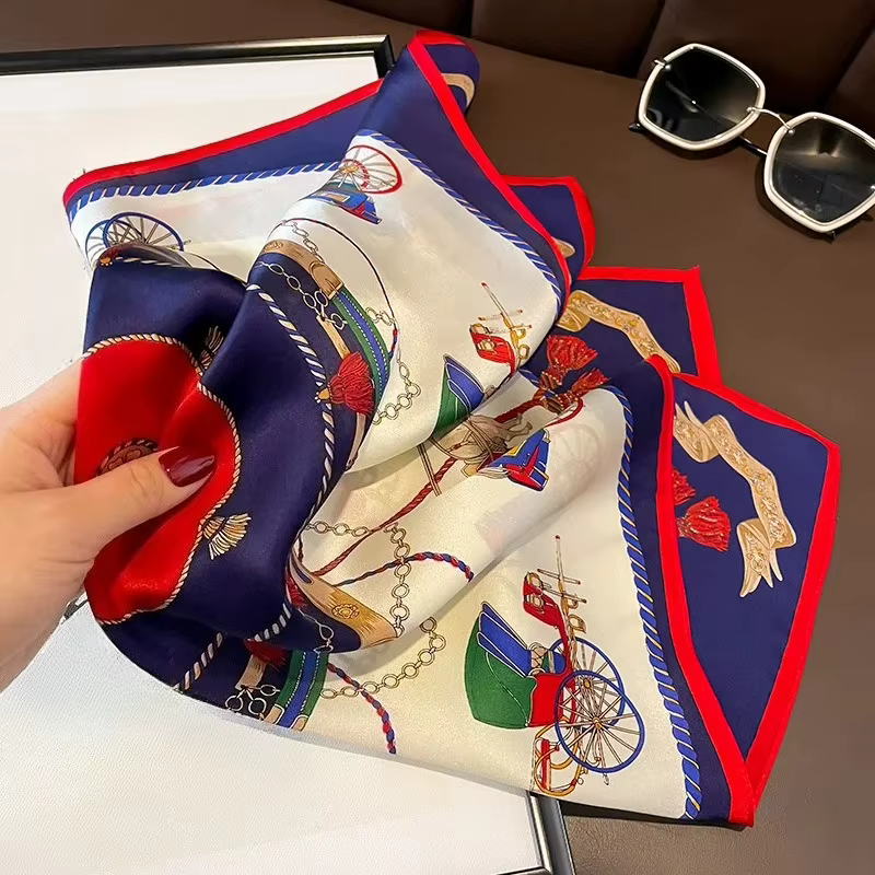 Foulard de Marque de Luxe pour Femme, 100% Naturel, Hijab à la Mode