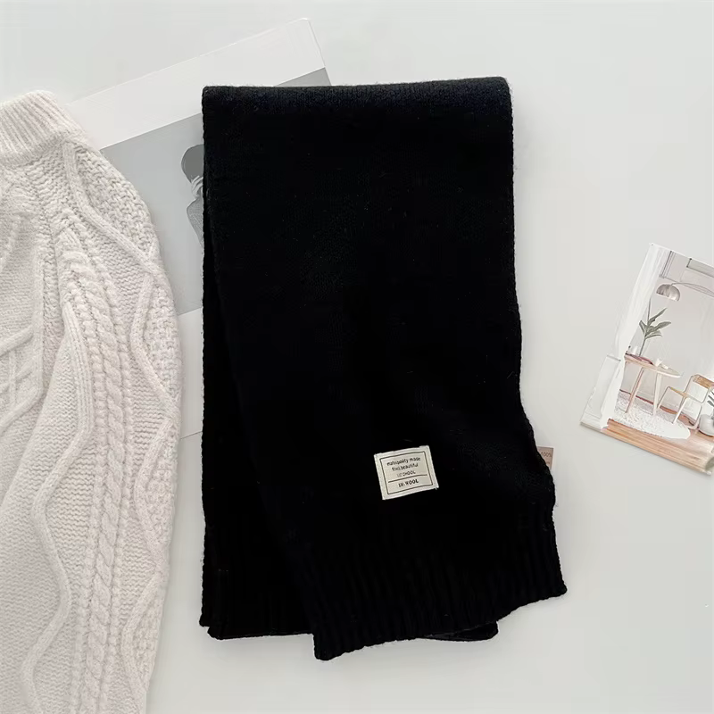 100% laine écharpe hiver nouvelle couleur unie chaud femmes