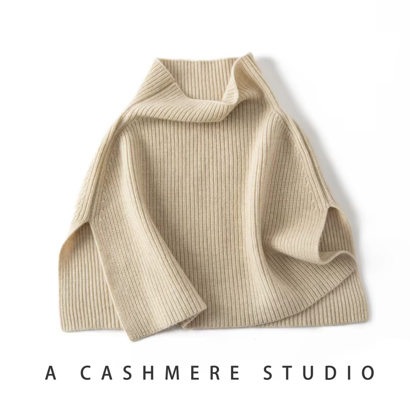 MERRILAMB pull écharpe tricoté cachemire châle hiver foulards faux col manteau bavoir chaud col roulé fente