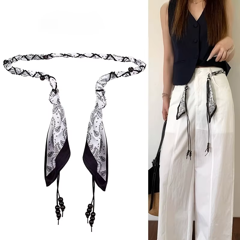 Ceinture tissée en soie pour le printemps et l'été