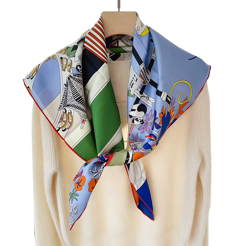100% foulard en soie de mûrier 90