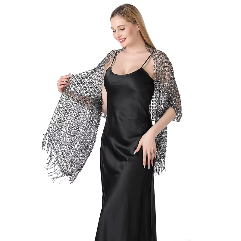 Écharpe à Paillettes Vintage pour Femme