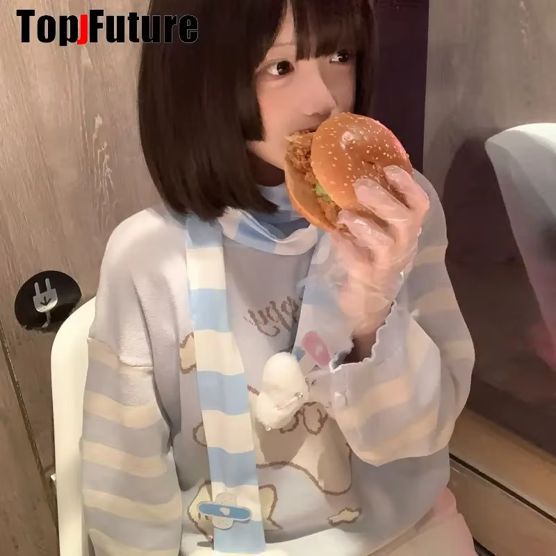 Harajuku gothique Lolita Y2k fille Punk femmes longue écharpe streetwear ange fourrure os foulards