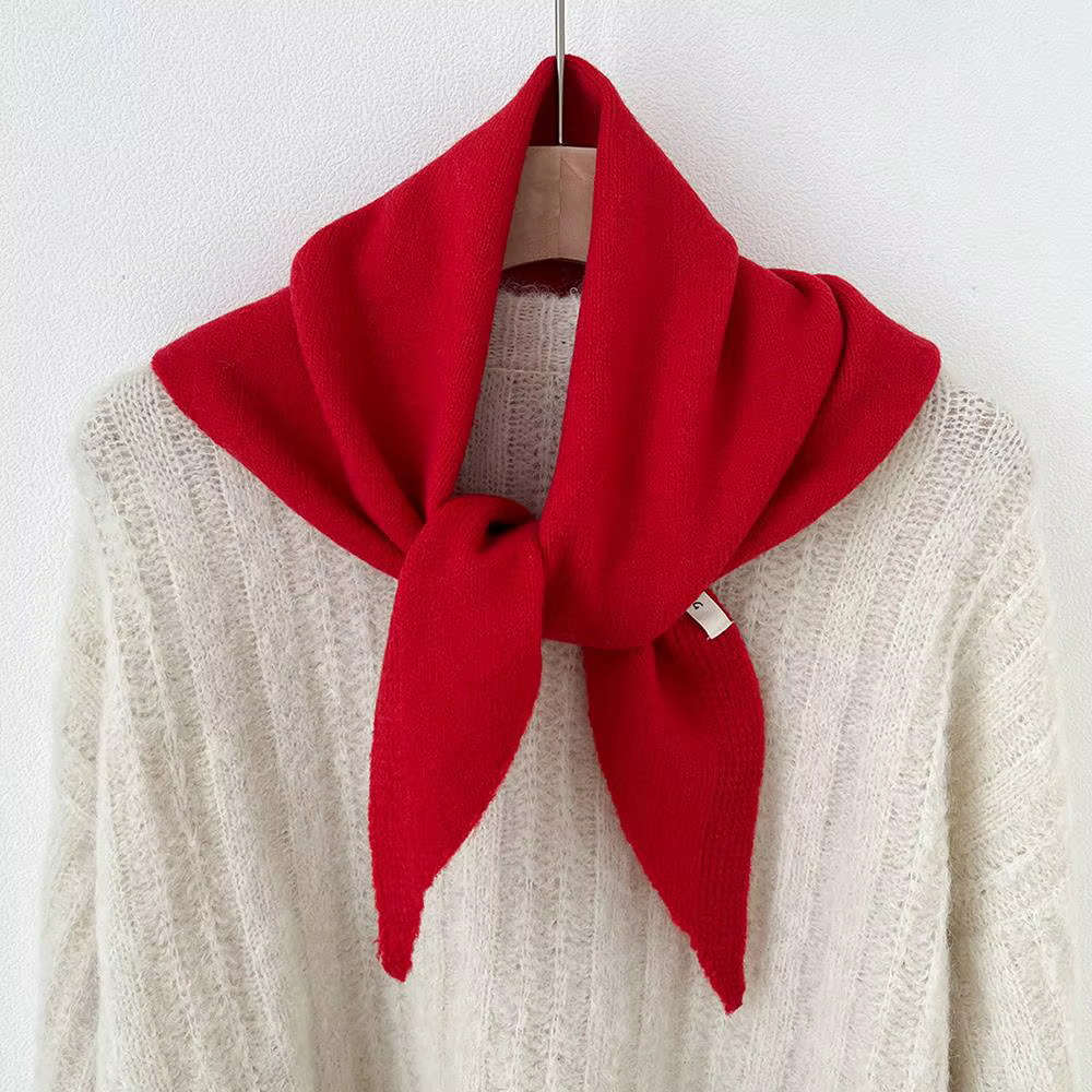 Coréen INS solide Triangle écharpe australienne laine mélange tricoté foulard pour les femmes automne hiver résistant au froid chaud châle foulards