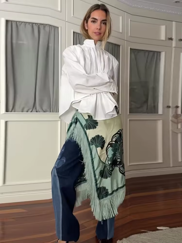 Écharpe carrée vintage pour femme