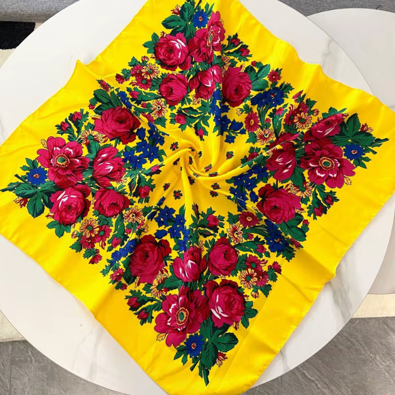 Double sergé populaire confortable valeur vente chaude foulard en soie 70 cm coton carré loisirs châle écharpe pour