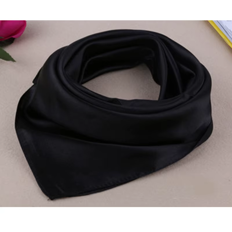 Quatre saisons nouveau solide couleur femmes soie foulard mode compagnie aérienne hôtesse Occupation 60X60cm petit