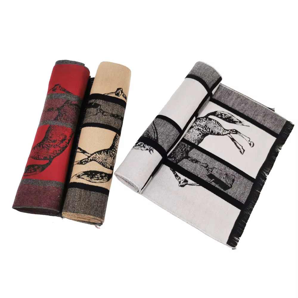 Homme automne hiver motif cheval écharpe de luxe Gentleman cachemire sentiment silencieux étudiant printemps