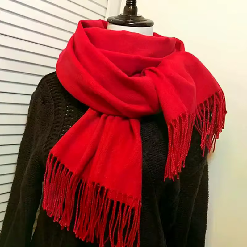 Nouveau Écharpe noire cachemire femme laine dames