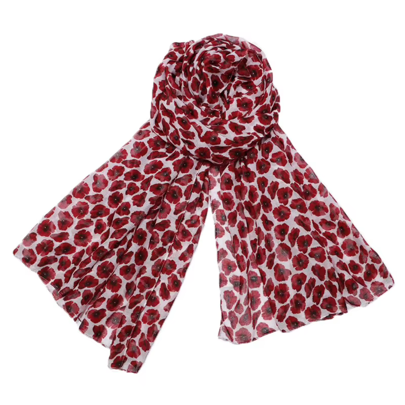 Foulard à imprimé coquelicot pour femme