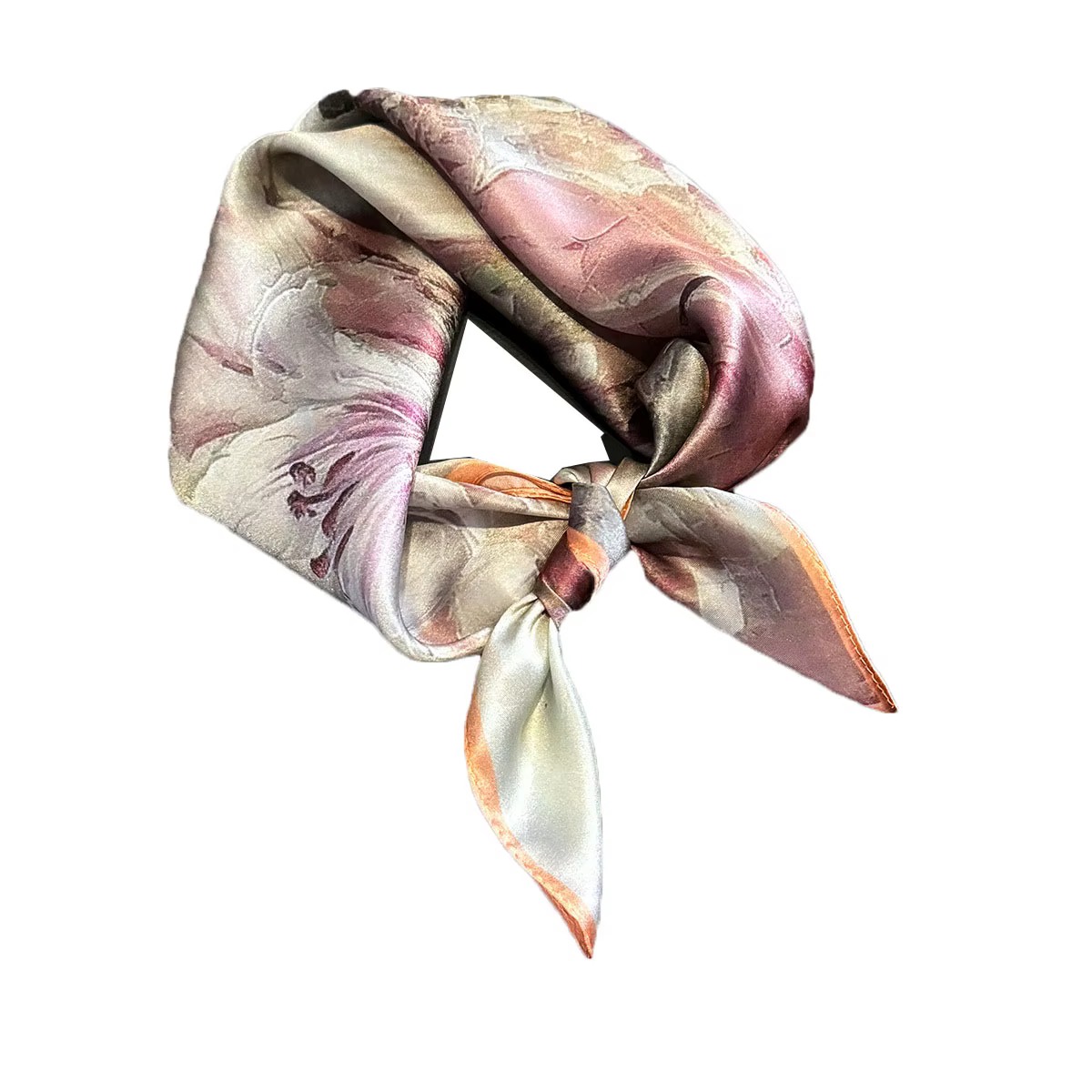 Foulard carré en soie véritable pour femme
