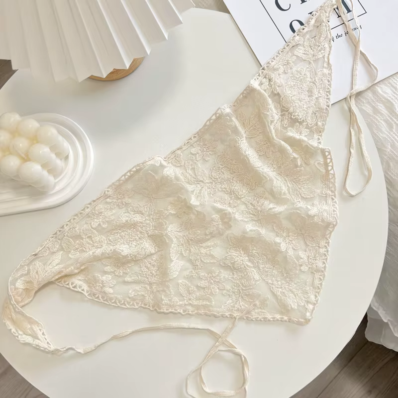 Foulard triangulaire en dentelle de Style coréen français