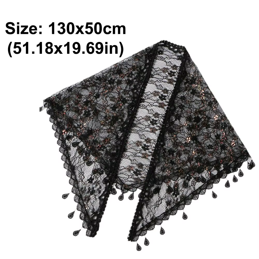 Foulard de tête vintage en dentelle à fleurs