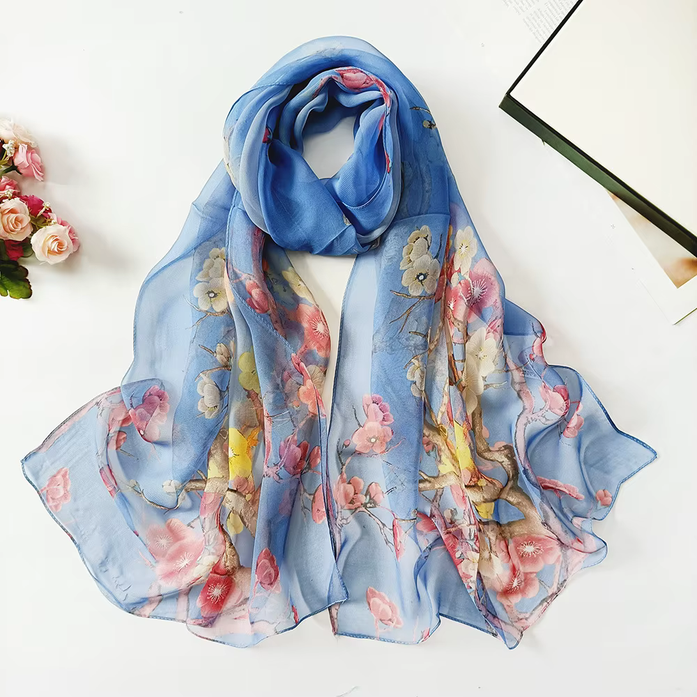 Été nouveau crêpe Georgette écharpe pour femmes filles étudiants mode foulards doux crème solaire Viscose châle printemps femme Wrap châles