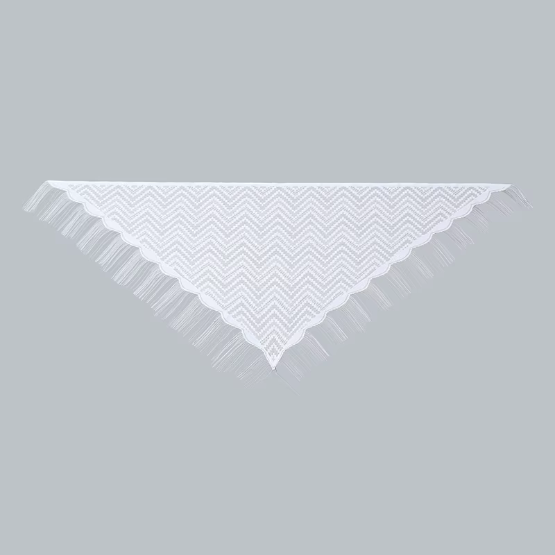 Écharpe triangulaire à pampilles en dentelle brodée tendance pour femme