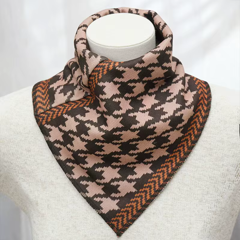 Écharpe tricotée chaude à motif géométrique tendance pour femme