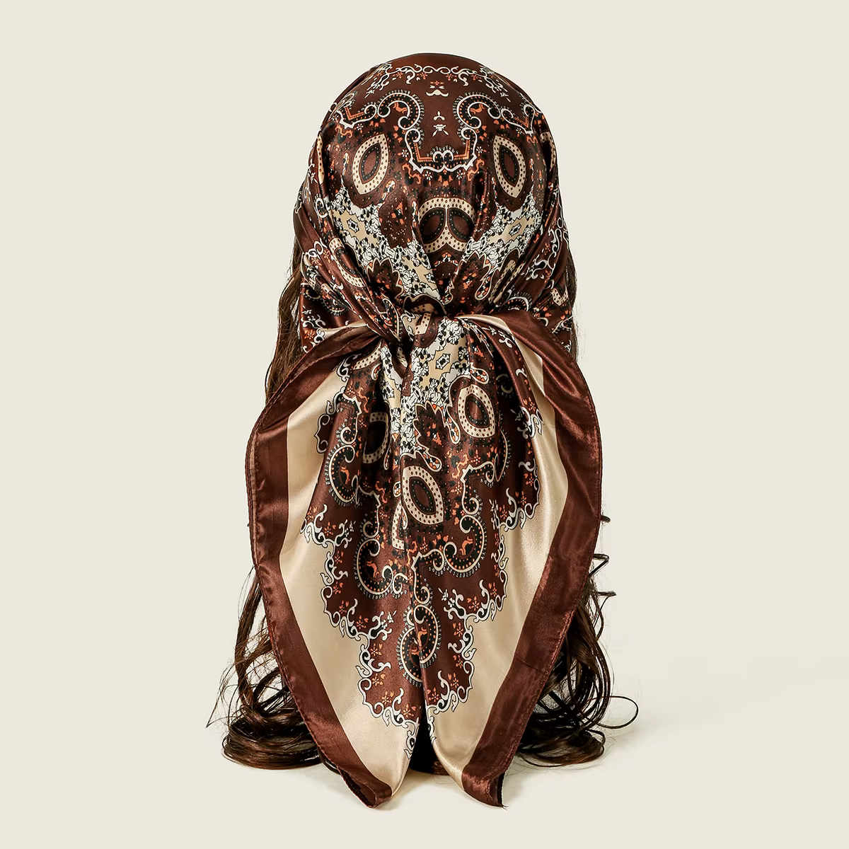 90*90 cm Satin soie carré écharpe femme mode foulard cou tête/cheveux foulards Bandana mouchoir Paisley imprimé