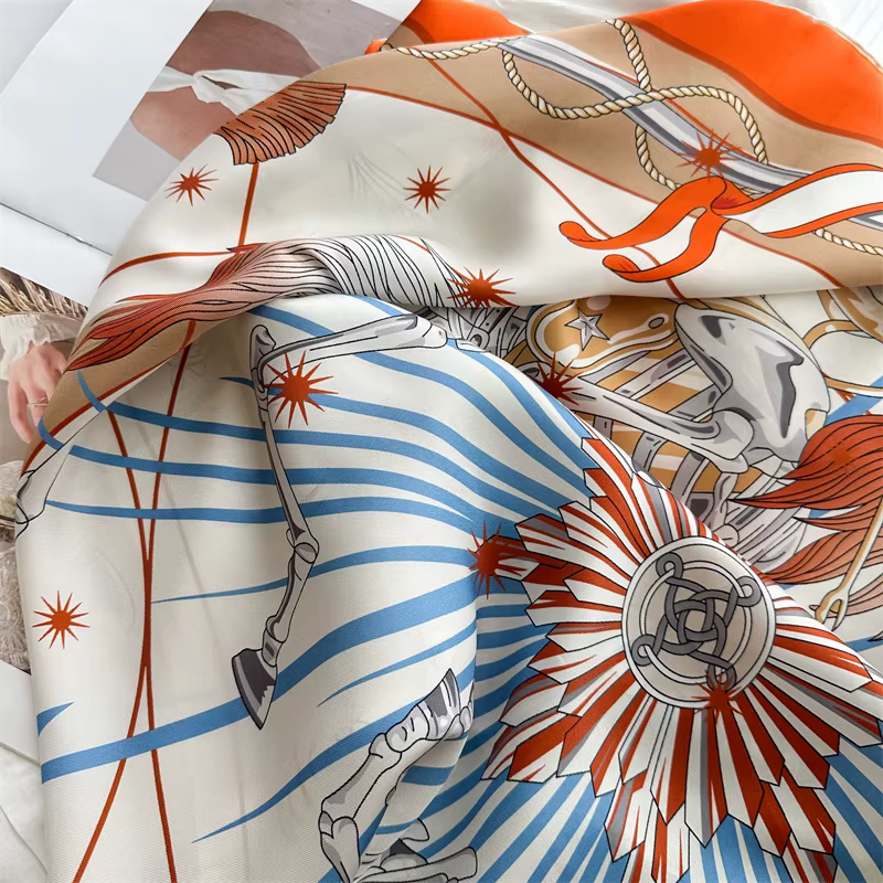 Marque de luxe Foulard grands châles en soie bandanas roulés à la main sac cou accessoires ceinture foulards pour