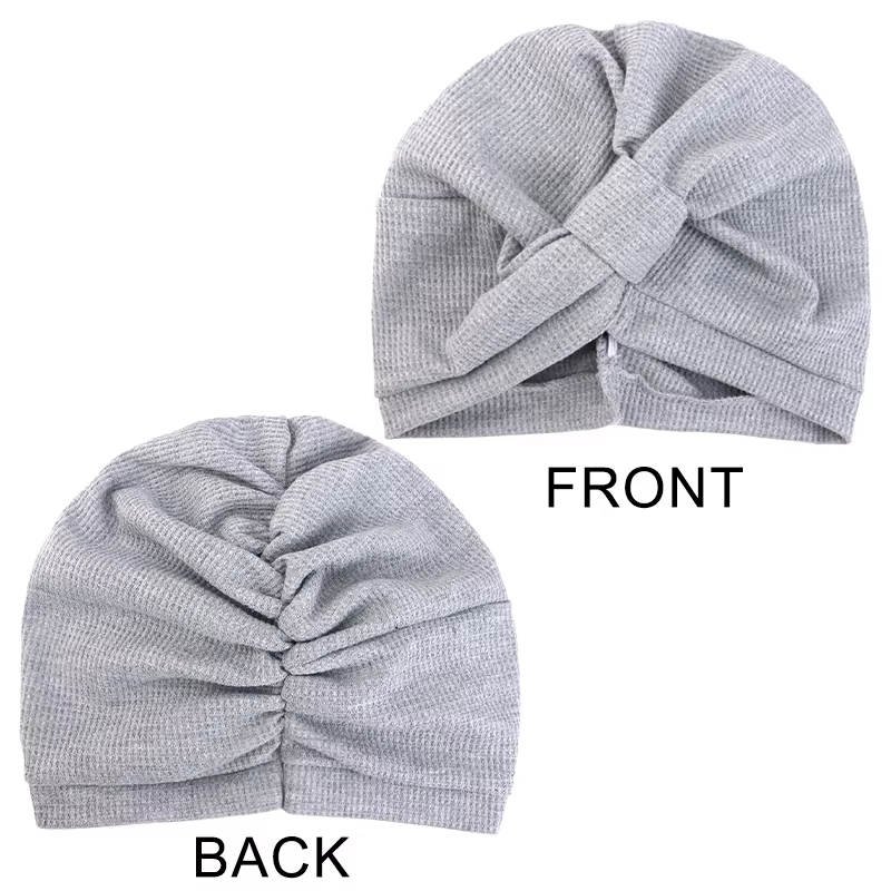 Foulard femme chapeau respirant coton épais gaufre carré
