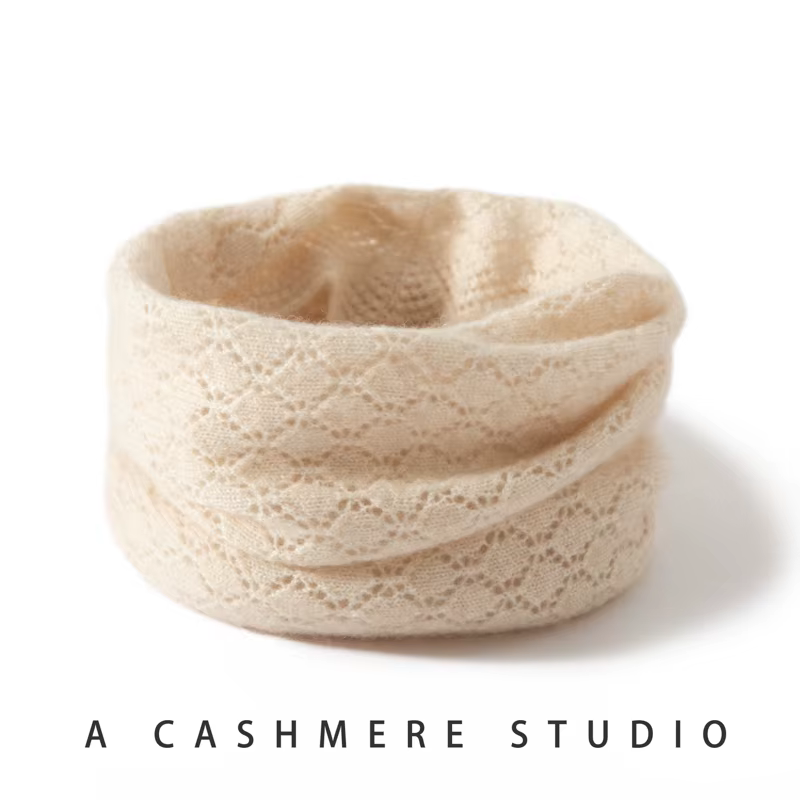 MERRILAMB femmes pur cachemire écharpe couleur unie chaud hiver foulard décontracté mode anneau conception extérieur