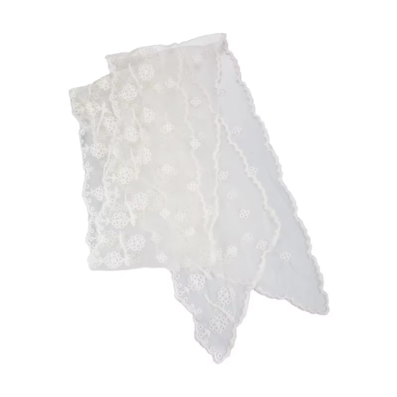 Nouvelle écharpe coréenne brodée de dentelle : élégante