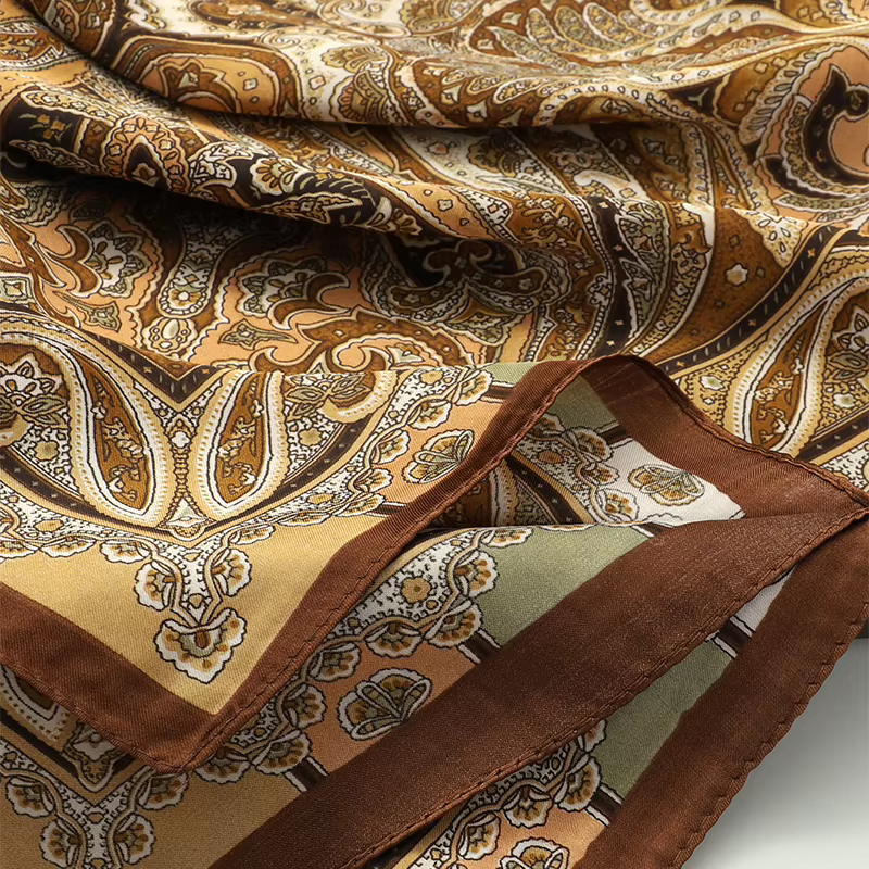Châle Carré en Satin à Imprimé Floral pour Femme