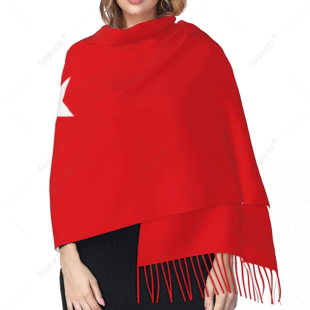Turquie Turkiye drapeau turc écharpe Pashmina foulards chauds châle enveloppement Hijab printemps hiver multifonction unisexe