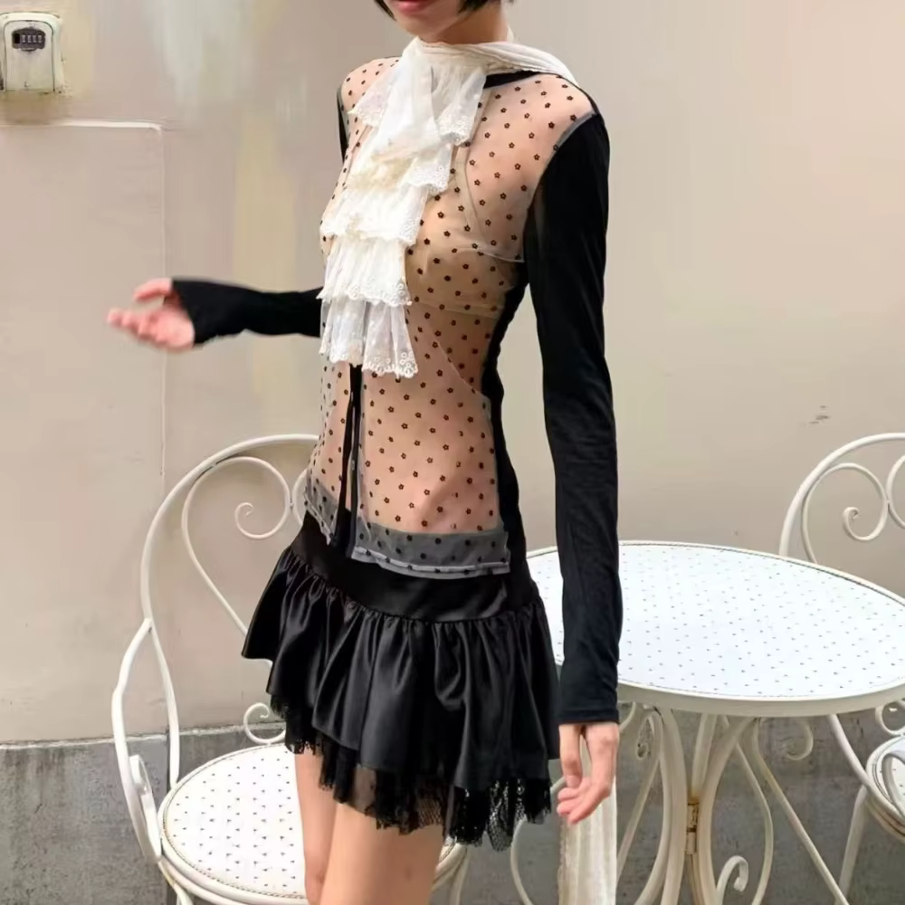 Écharpe en dentelle de Style Court Vintage pour femmes