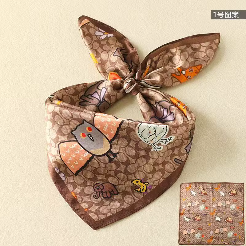 Nouveau Foulard Carré en Soie pour Femme