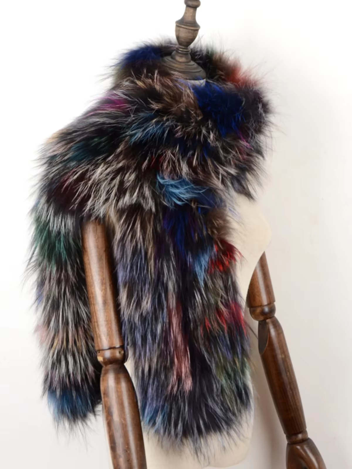 Nouveau Style tricoté véritable fourrure de renard écharpe châles femmes chaud naturel moelleux