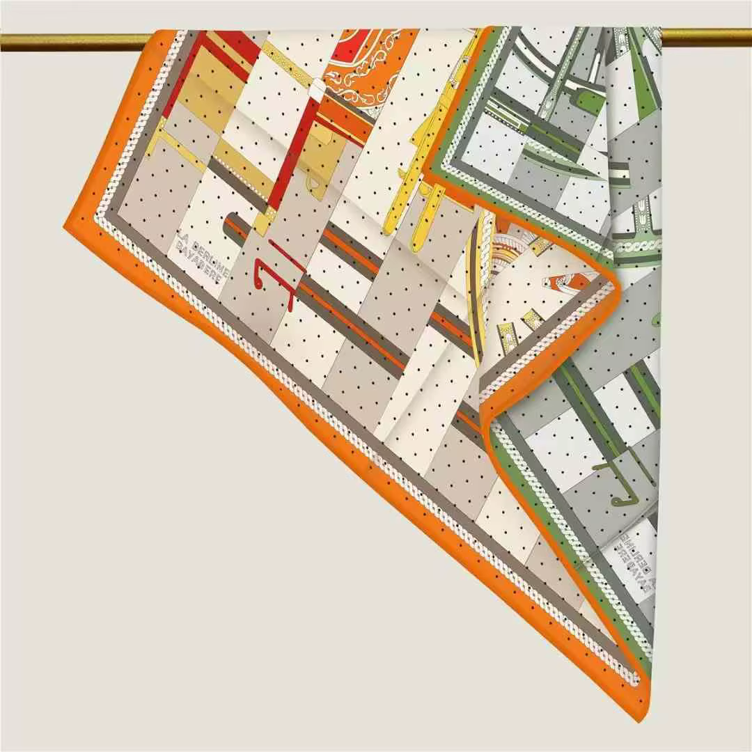 Designers de luxe foulard en sergé 90CM Double Face Bandanas carrés Herms châles à bord roulé tête cheveux foulards en soie cadeau d'amant