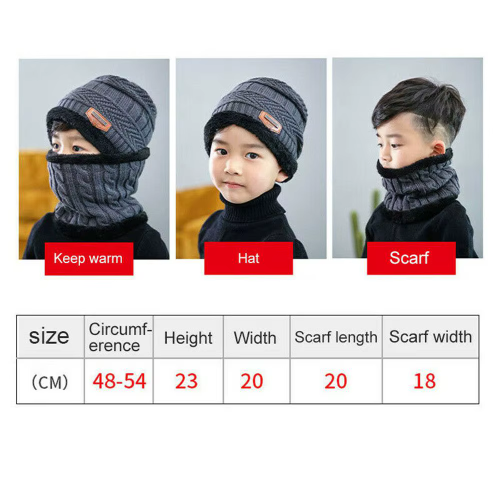 Ensemble bonnet et écharpe de cou pour enfants