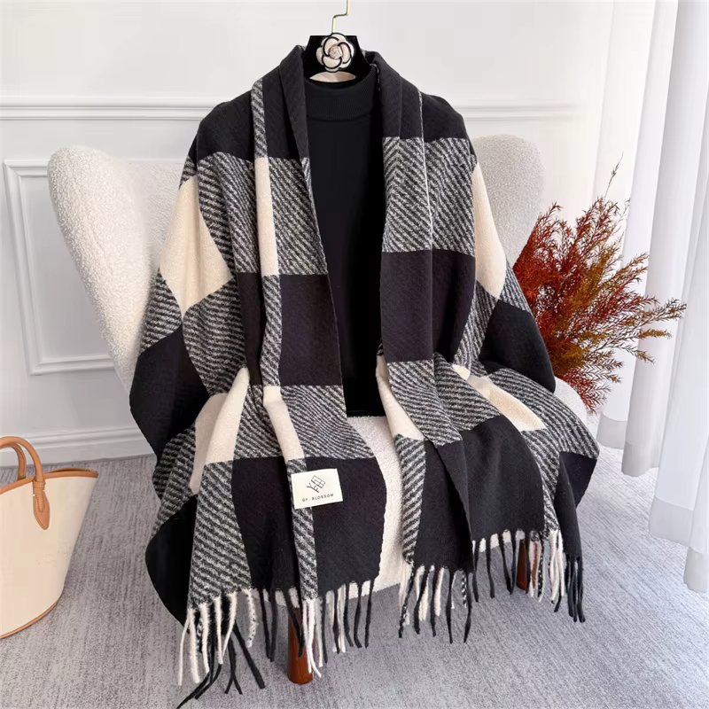 Écharpe en cachemire pour femmes épaissir chaud hiver couverture marque femme luxe qualité châle enveloppement Bufanda