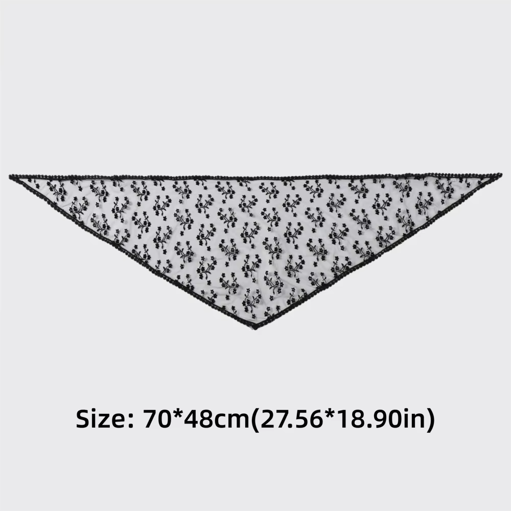 Nouveau Écharpe en dentelle ajourée broderie mince rideau de pet Vintage couleur unie Foulard Bandana femmes