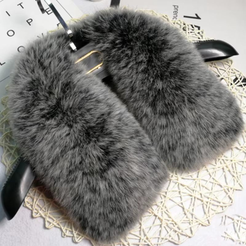 Écharpe en fourrure de renard hiver femmes 100% véritable col