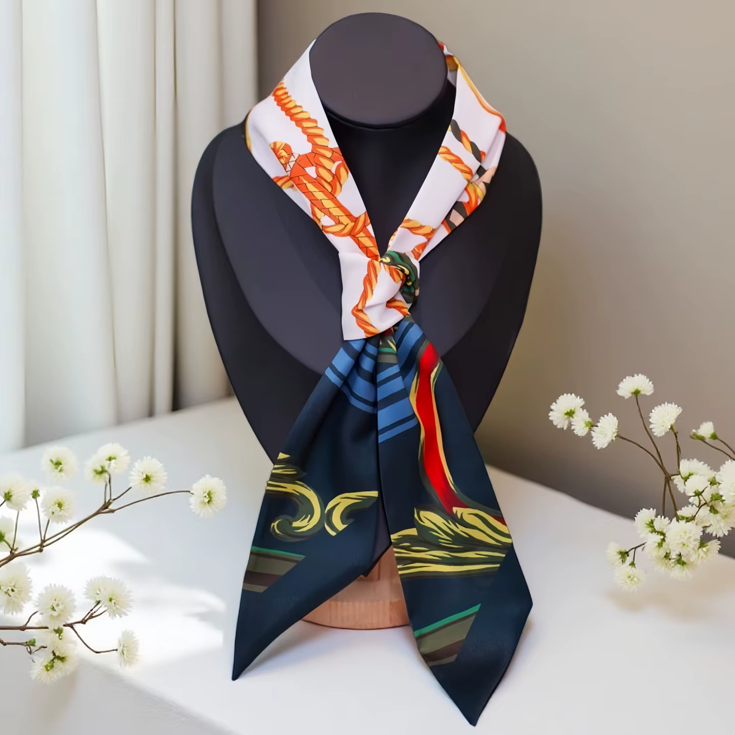 Ruban foulard Long en soie élégant pour femmes