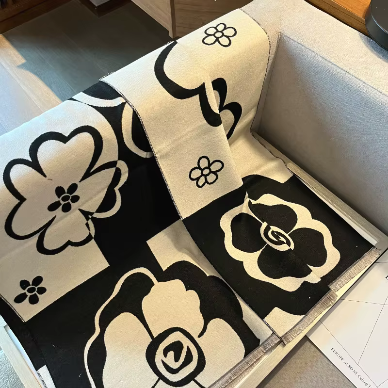 2025 nouvelles femmes élégantes fleurs doux Pashmina écharpe longue châle enveloppes automne hiver foulard printemps