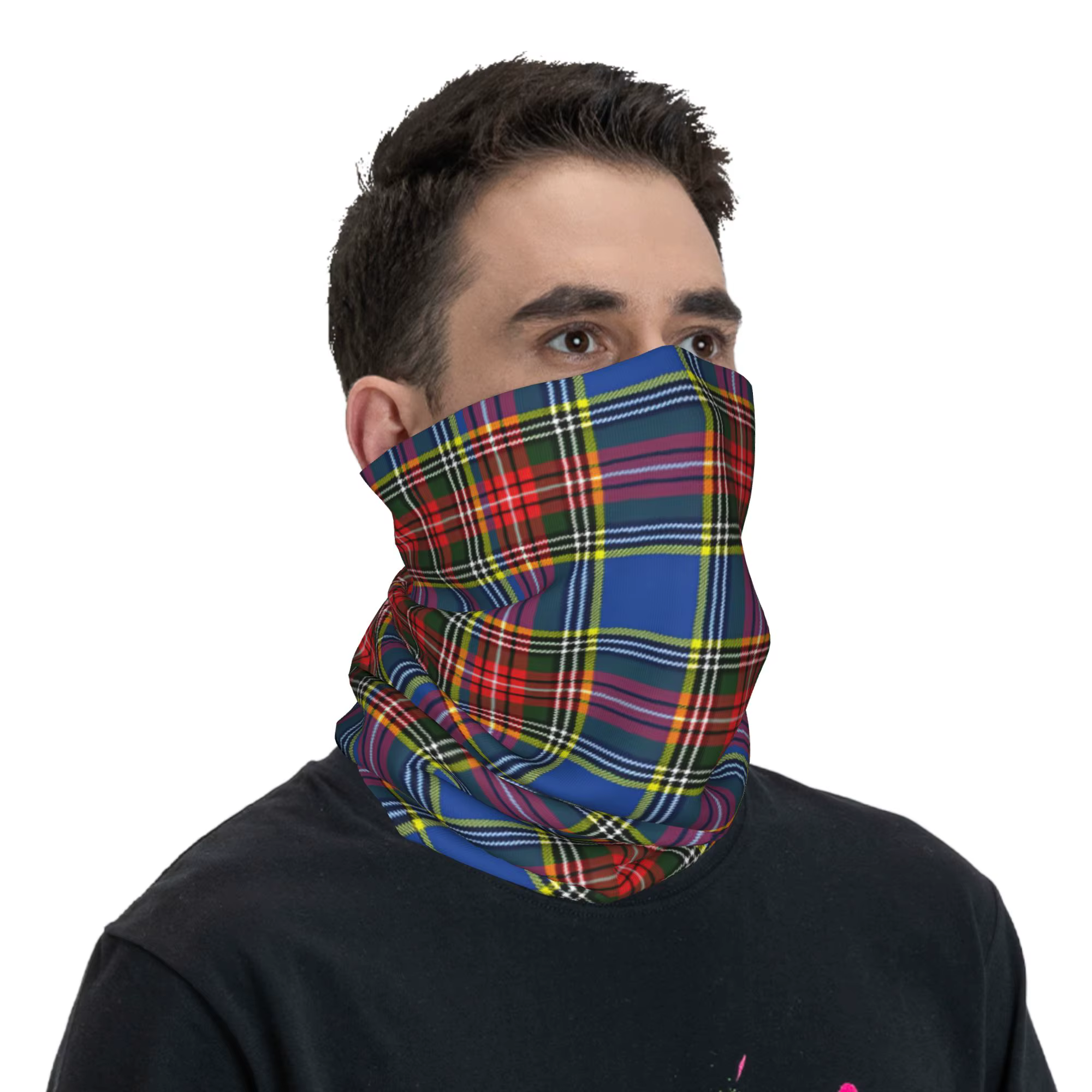 Personnalisé Royal Tartan Plaid hiver bandeau cou plus chaud hommes femmes randonnée Camping Tube écharpe rayures visage Bandana guêtre