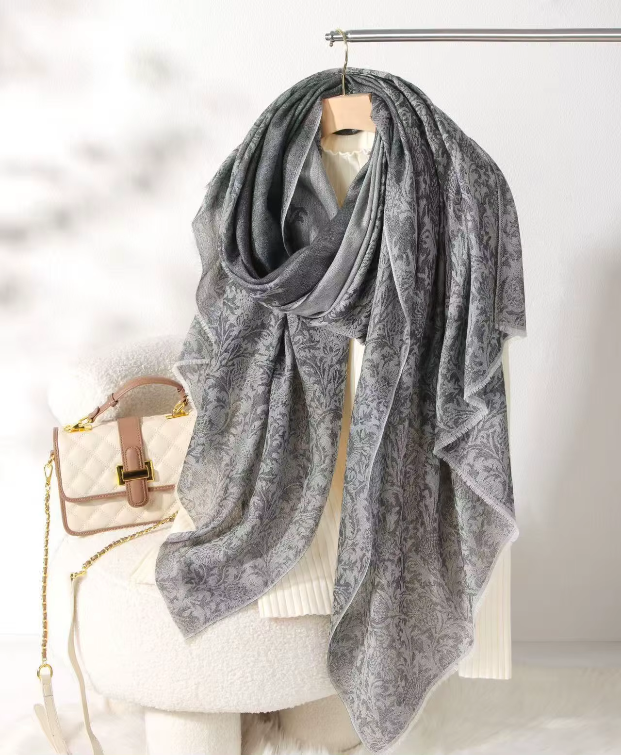 Écharpe 100% cachemire pour femme, châle luxueux, doux et chaud, léger, élégant, jacquard, polyvalent, décontracté, tendance