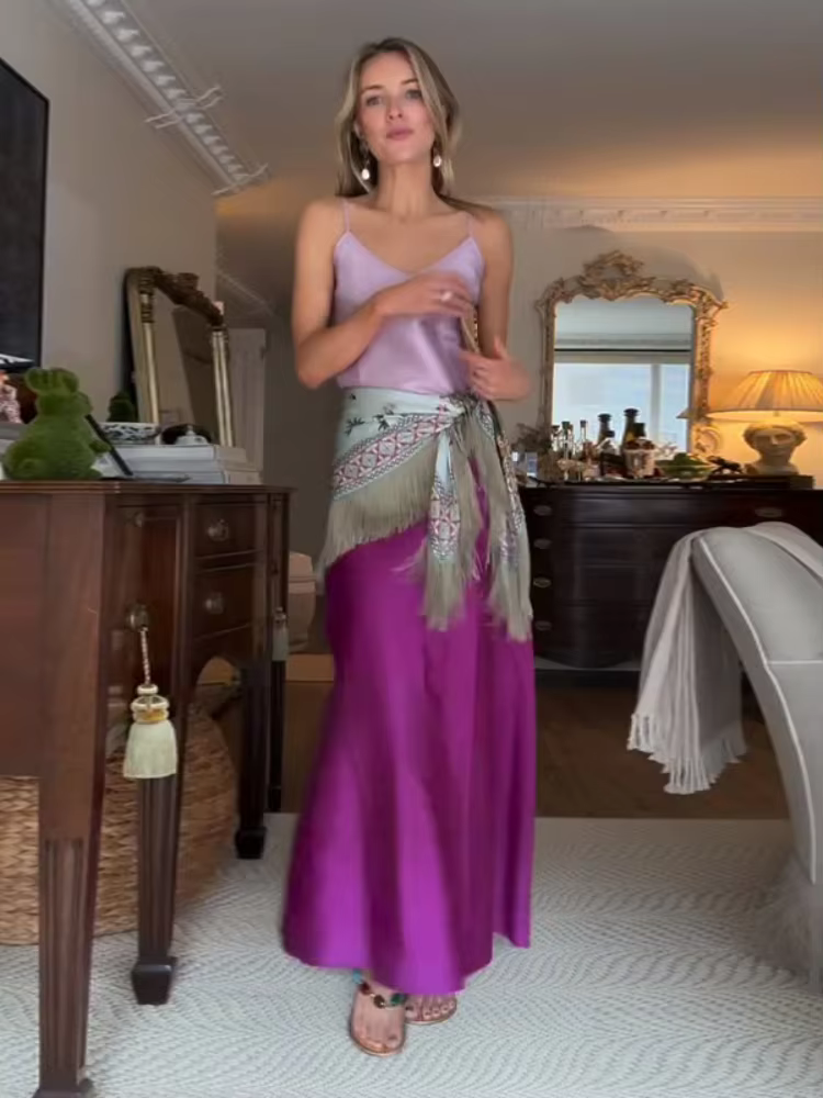 Écharpe Chic Imprimée à Pompons pour Femme