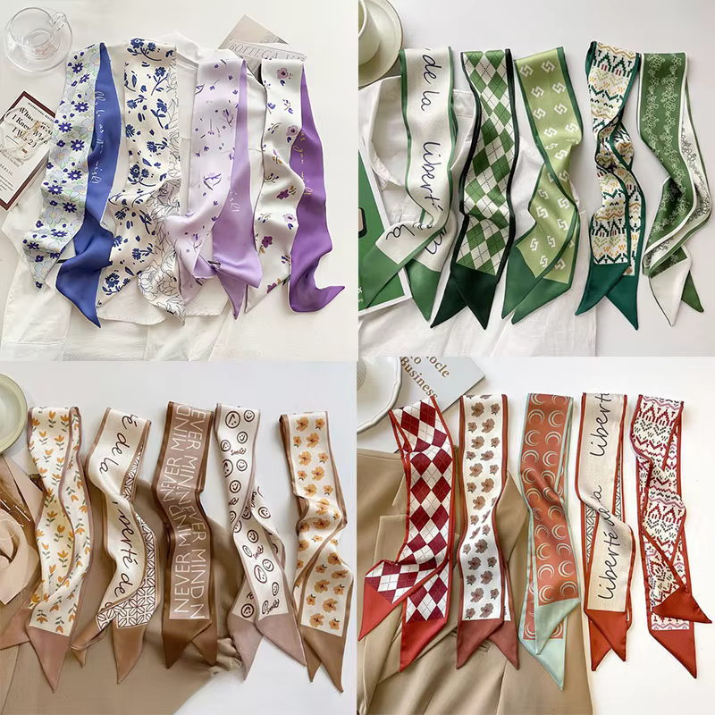 Foulard en soie série couleur chair kaki de haute qualité