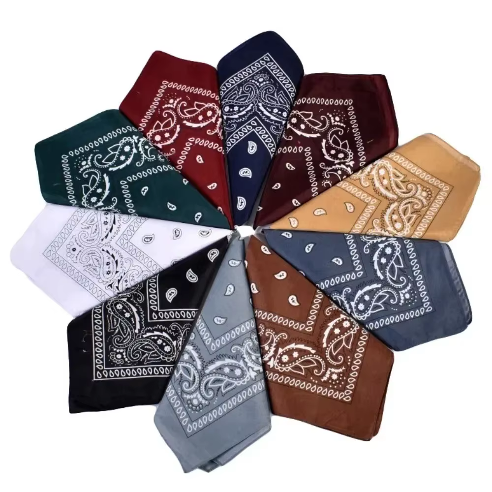 Mode Hip Hop vin rouge cheveux écharpe unisexe rétro carré foulards chapeaux Bandanna bandeau