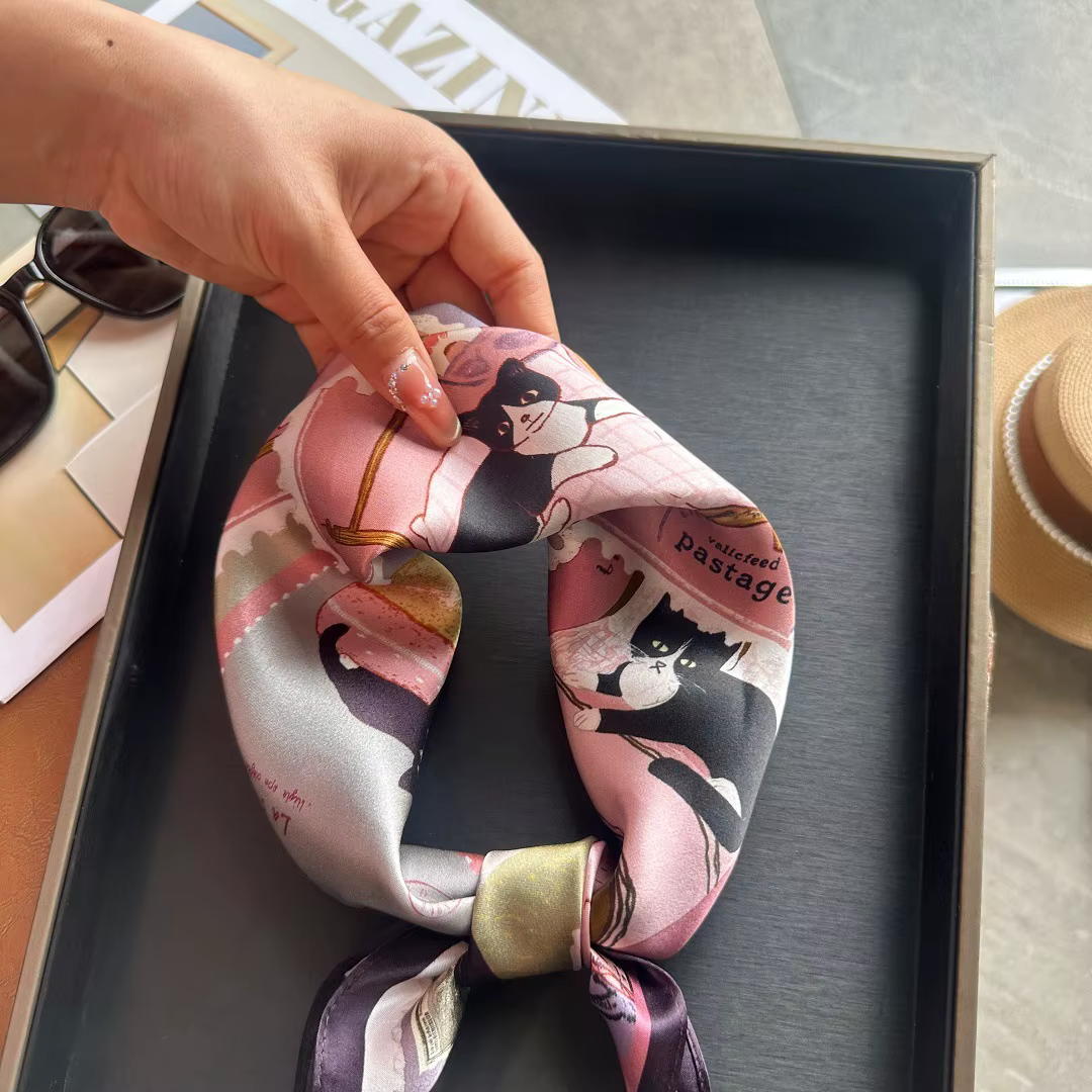 Foulard carré 100% Soie de Mûrier pour Femme