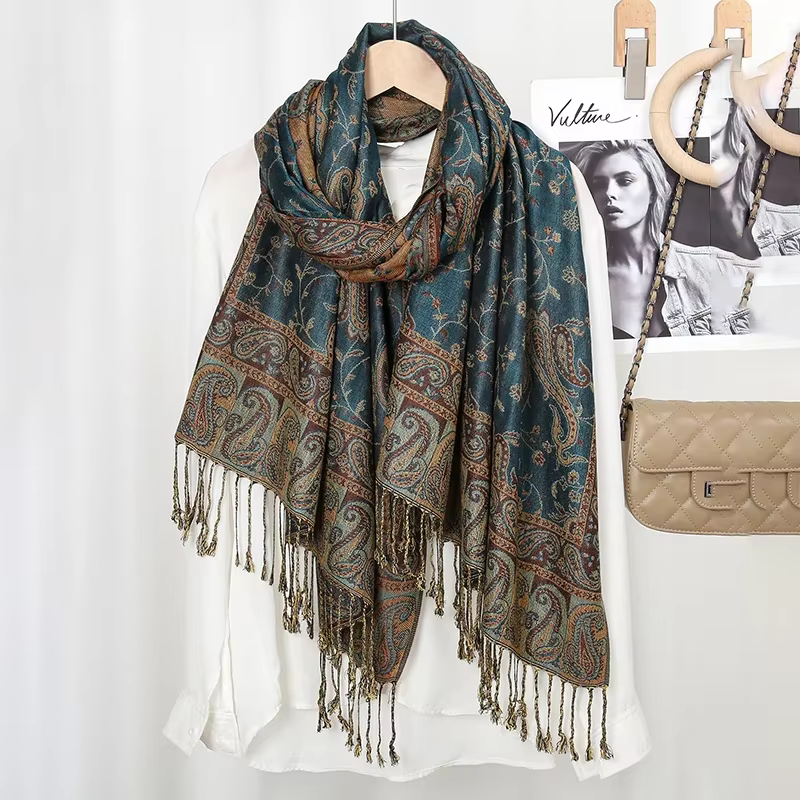 Écharpe en coton Paisley pour femme